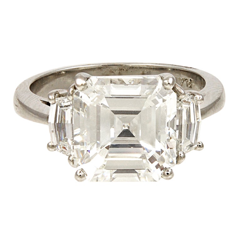 Asscher Cut Diamond GIA Cert Engagement Ring
