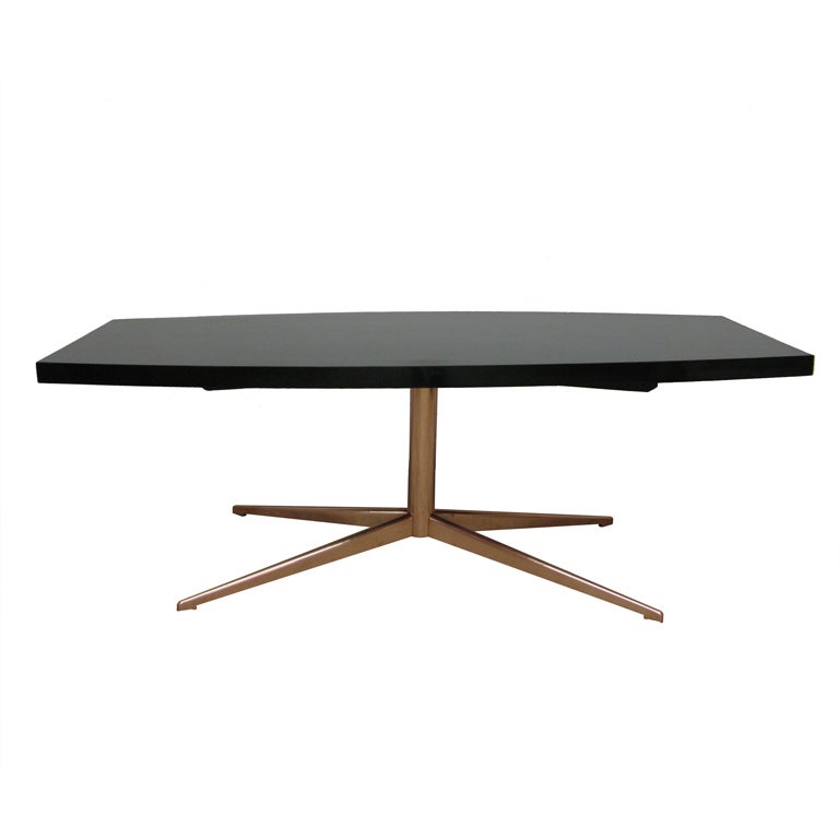 Midcentury French Black Lacquer Table