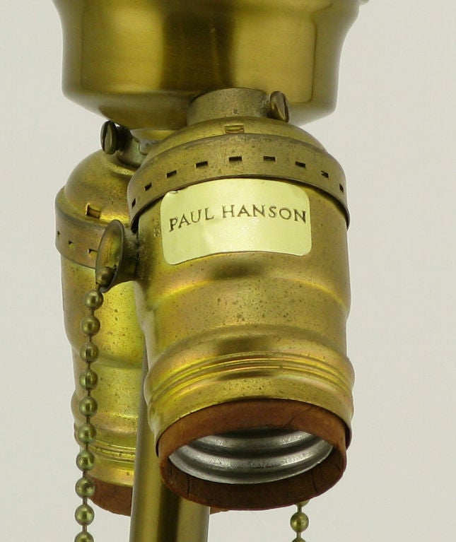 Pair Paul Hanson Yellow Asian Design Ceramic Table Lamps image 9