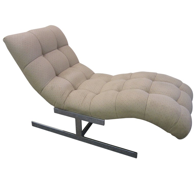 Milo Baughman Wave Chaise Longue Chair Mid-century Modern at 1stdibs