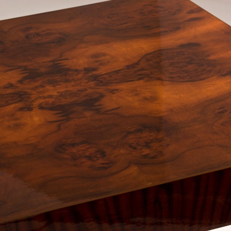 High Lacquer and Wood Veneer Card Table at 1stdibs