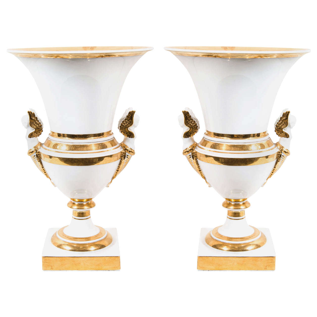 Pair of French porcelain vases, ca. 1850
