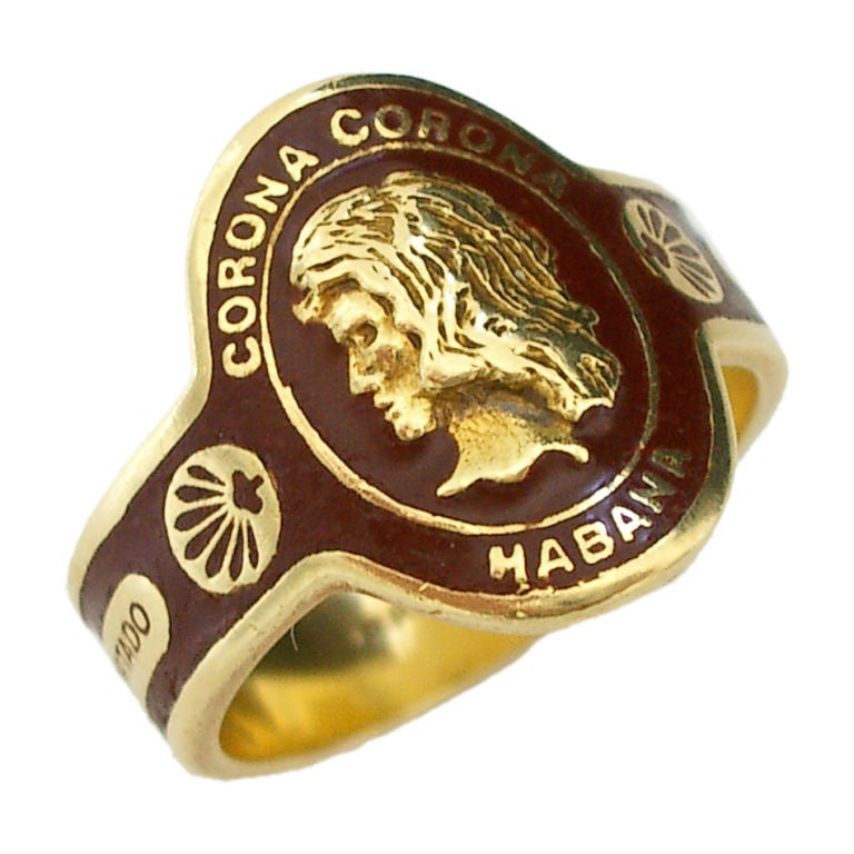 18k Enamel "Cigar Band" Ring by Cartier c1970