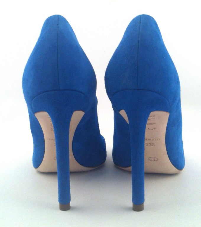 Christian Dior Blue Suede Pumps at 1stdibs