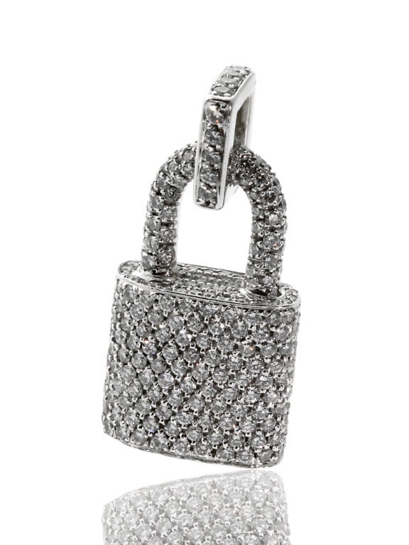 Louis Vuitton Diamond Heart Locket Necklace in 18K W #509516 – Beladora