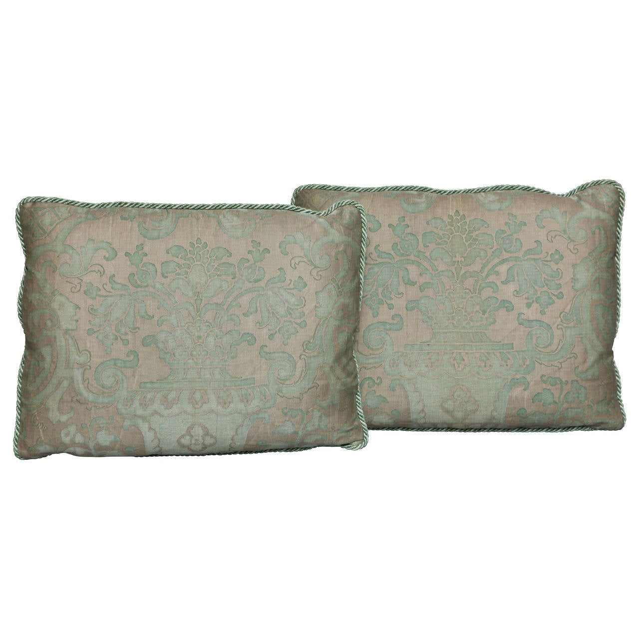 Pair of Fortuny fabric cushions, 2014