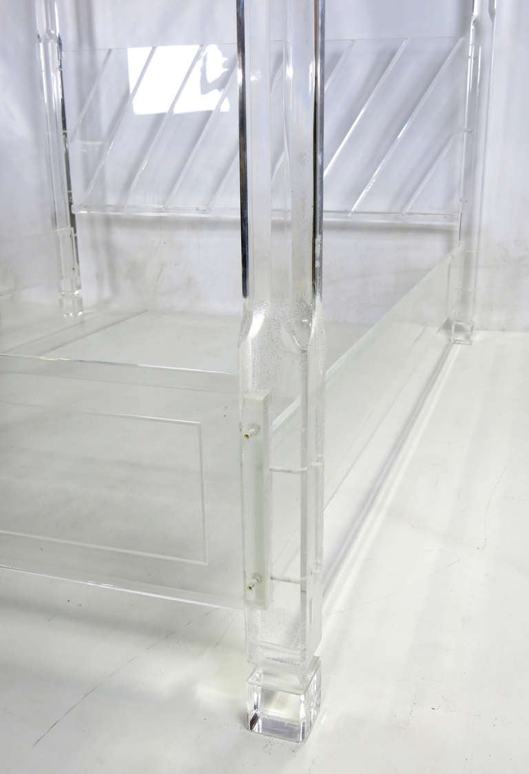 Spectacular Lucite Poster Bed With Mirror Canopy at 1stdibs