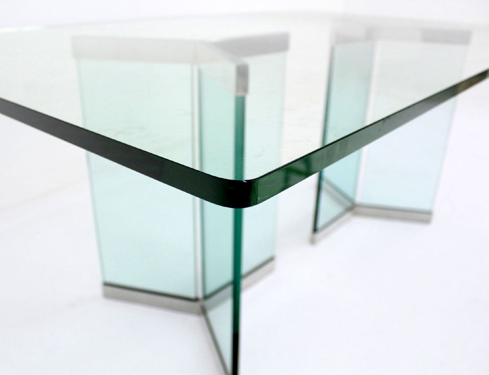 Pace Collection Mid Century Modern Glass Dining Table at 1stdibs