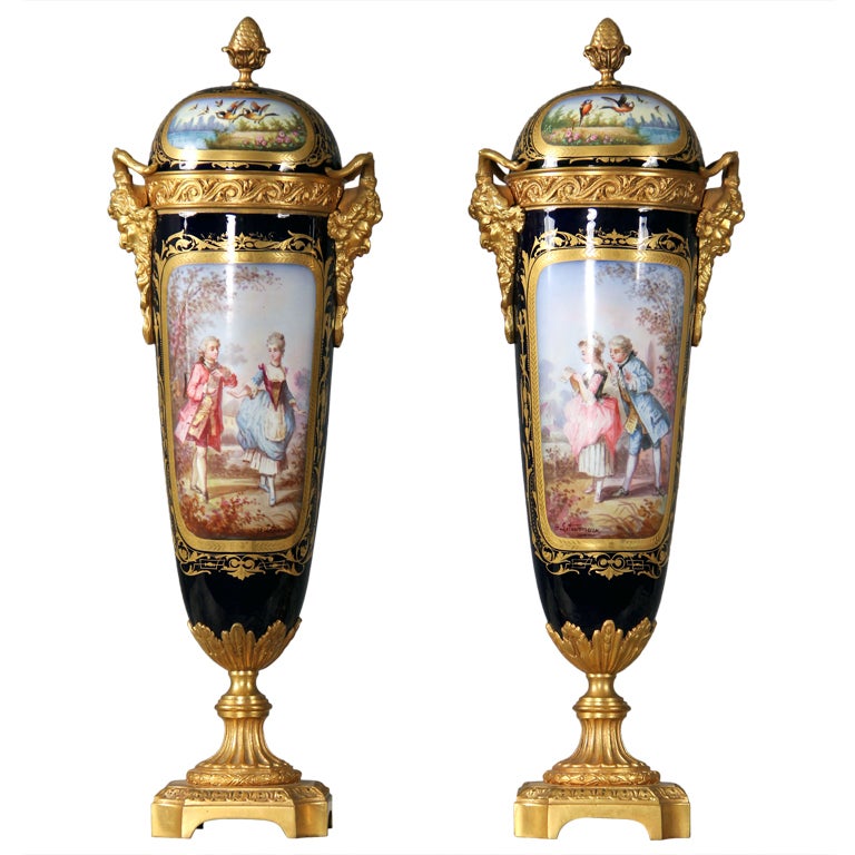 Pair of Sevres Style Vases