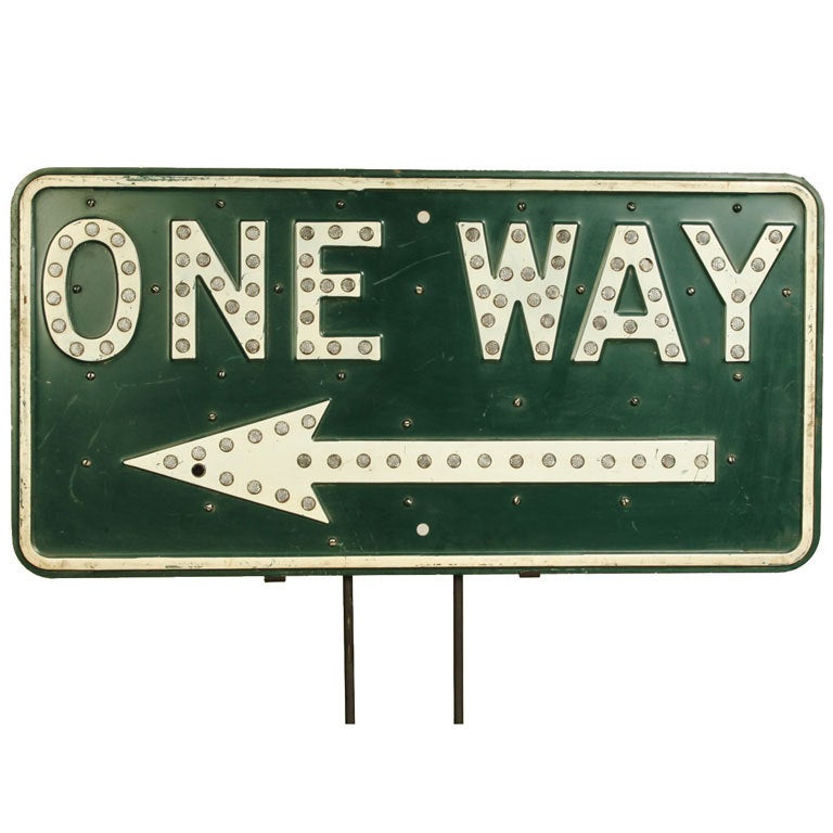 Vintage One Way Road Sign at 1stdibs One Way Street Signs