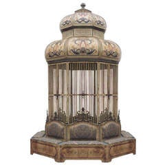 Rare and Important Monumental Birdcage with Seating